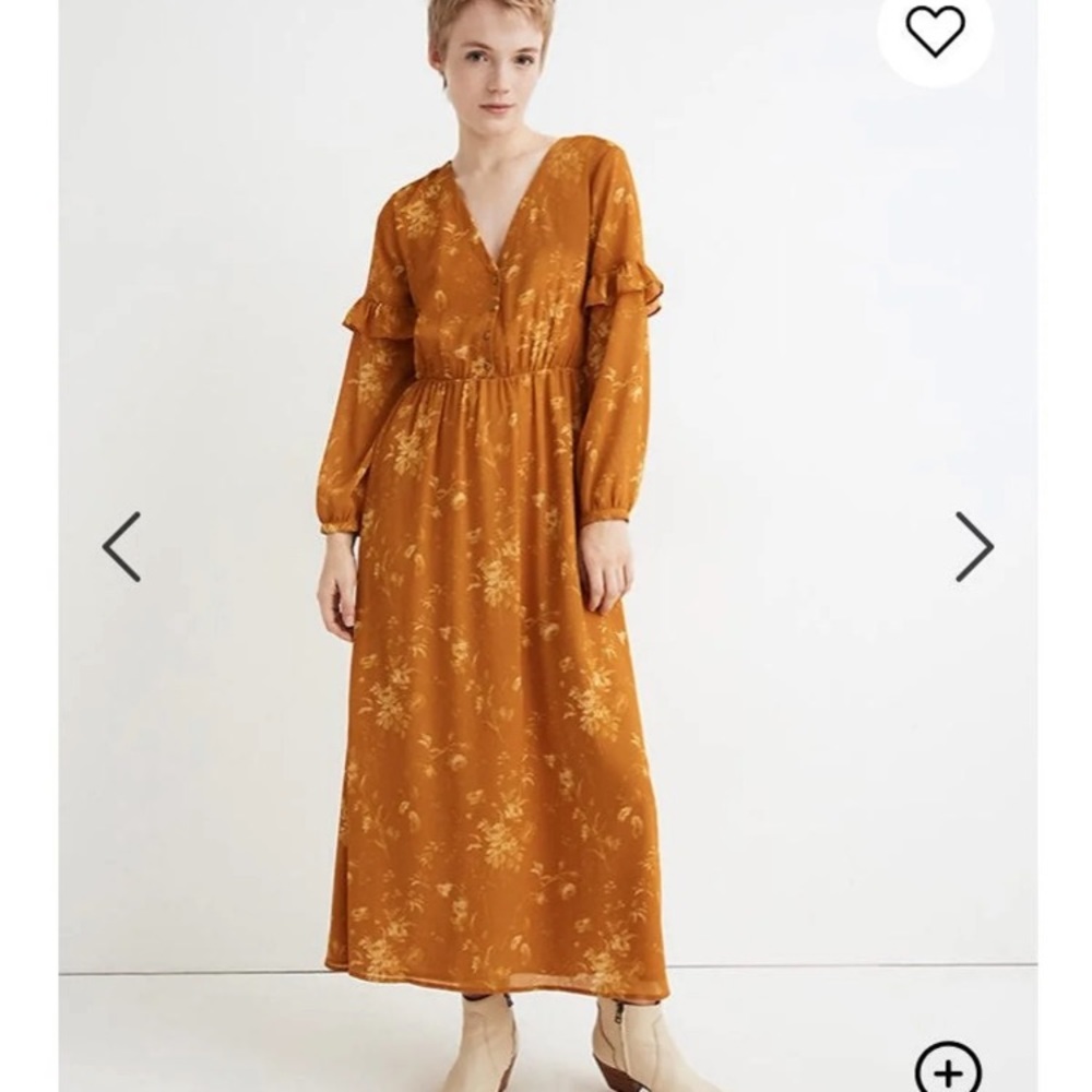 Madewell Ruffle-Sleeve Button-Front Dress